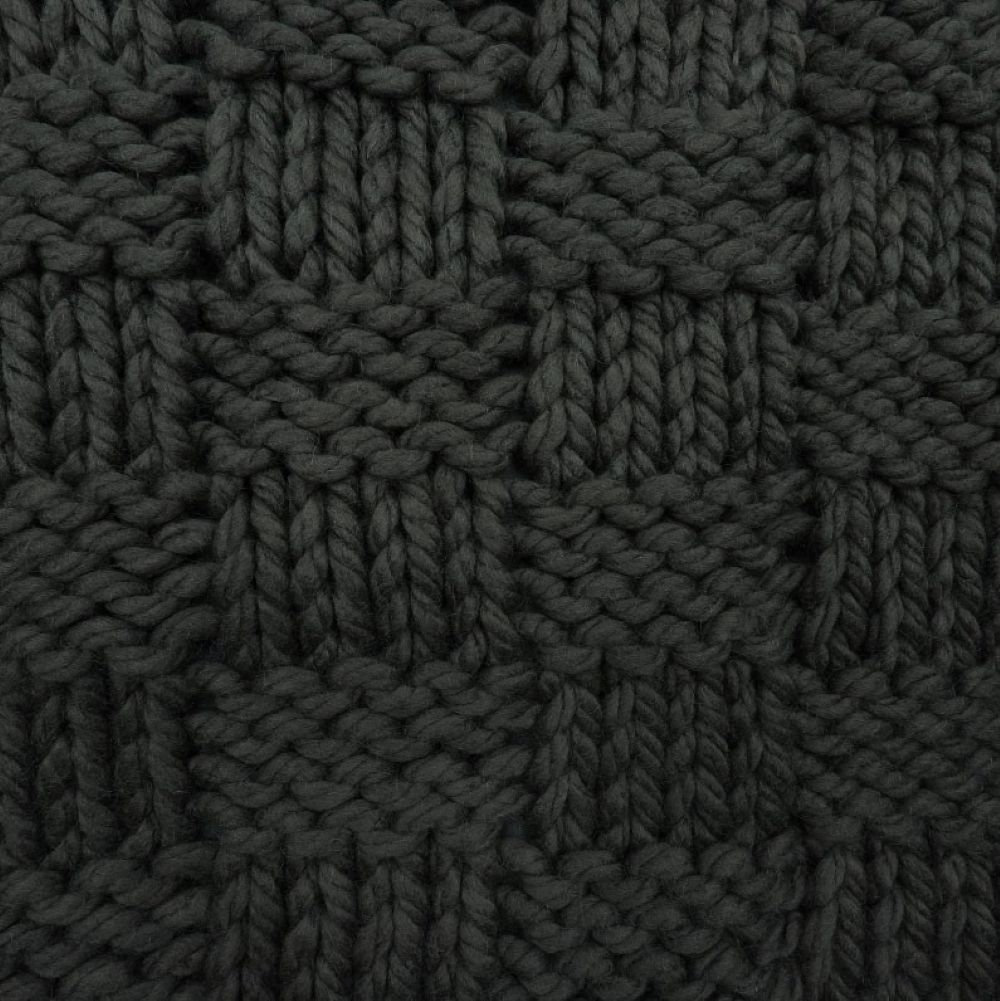 Hand-Knitted Wool Throw Blanket, Slate, 60" L x 50" W