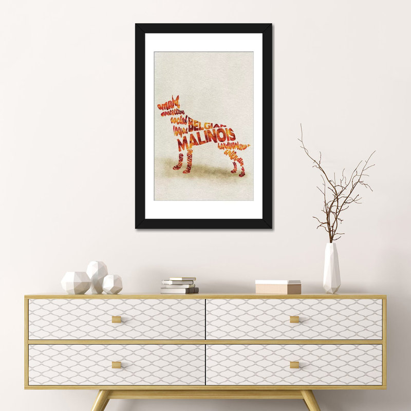 « belge malinois » par ayse deniz akerman, impression sur toile tendue, H 24 po x l 16 po x P 1 po, Papier d'art encadré noir