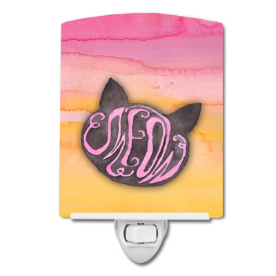 Cat Face Meow Ceramic Night Light
