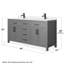 Beckett 66" Freestanding Double Bathroom Vanity with Cultured Marble Top-473309661-481319807-473309635