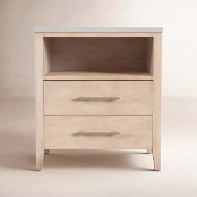 Isa Marble Top 2-Drawer Nightstand