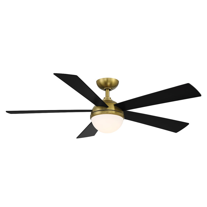 54" Eclipse 5 - Blade LED Smart Standard Ceiling Fan with Remote Control and Light Kit Included, Works With Google Assistant, Amazon Alexa, iOS and Android App