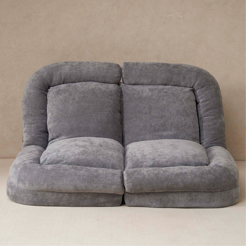 Convertible Fold-Out Single Sofa Bed, Grey, Right, The Right Part Of The Complete Product, Grey