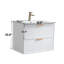 Meuble-lavabo flottant blanc moderne 30 po avec lavabo en céramique
