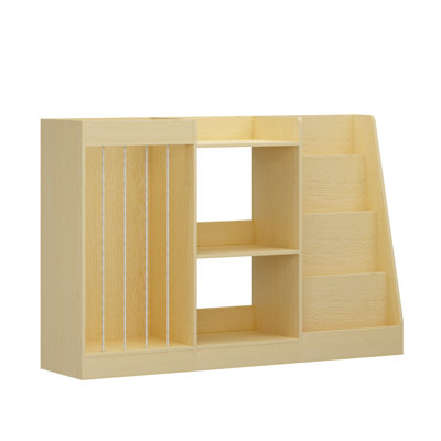 Bibliothèque 3 en 1 pour enfants et rangement pour jouets, étagère à livres à 4 niveaux pour chambres d'enfants, bibliothèque pour bébé avec rangement pour animaux en peluche, bibliothèque pour tout-petits Montessori