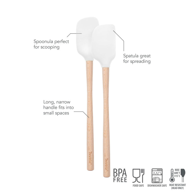 Tovolo Flex-Core Mini Spatula & Spoonula Wood Handle