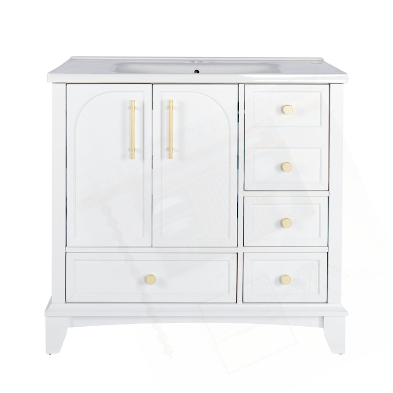 Armoire de salle de bain 35,6 po sans lavabo, Blanc