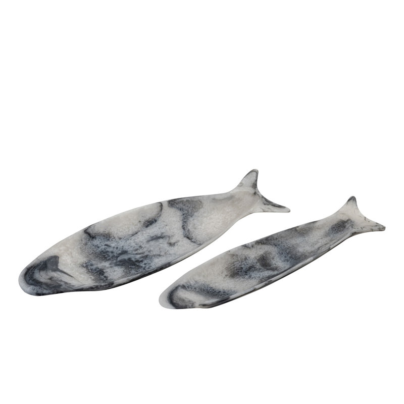 Ensemble de 2 plateaux à poissons, Gris