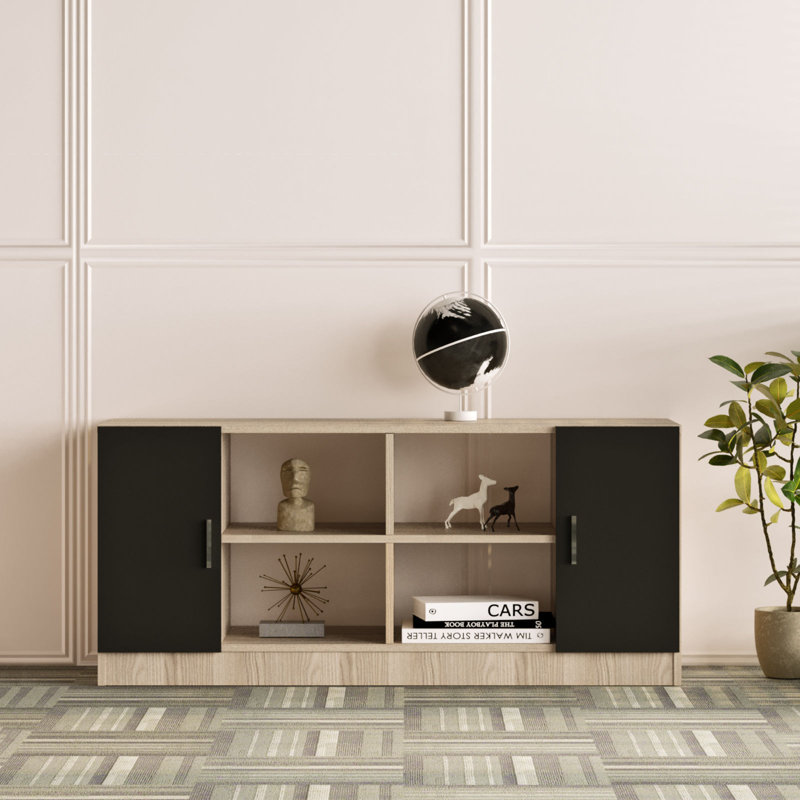 Modern Office Furniture Set (4 Pieces) | Study Desk (55.1 x 28.7 x 23.6 in), Coffee Table (23.6 x 18.1 x 18.1 in), Drawer (17.5 x 24.3 x 18.4 in), Console (55.0 x 24.3 x 18.2 in) | 100% Melamine Coated Particle Board, Stylish & Functional Design