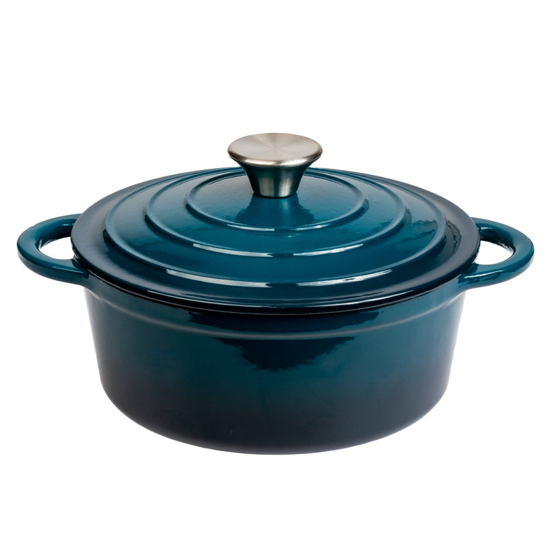 Blue Enameled 2.8 Qt. Cast Iron Dutch Oven
