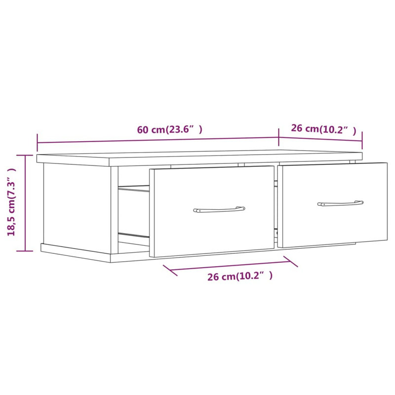 Armoire flottante vidaXL, Chêne brun