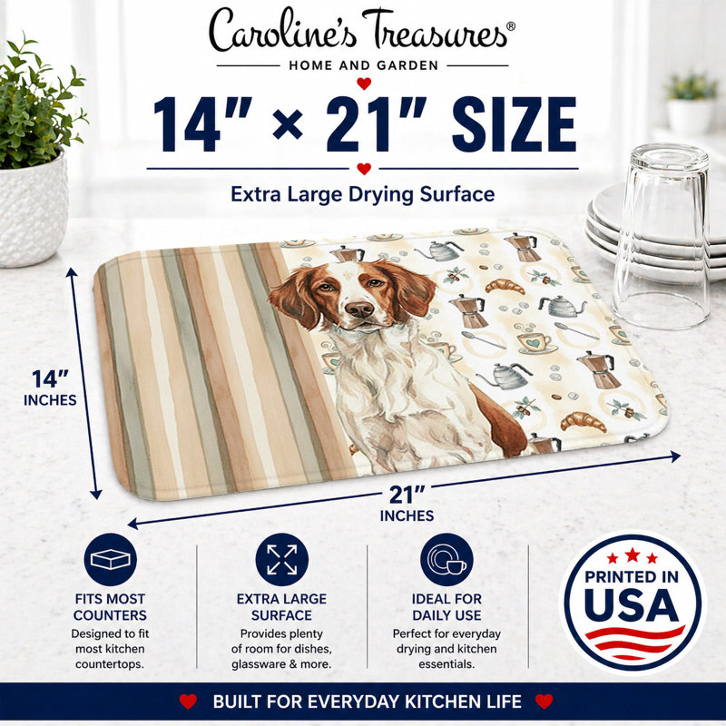 Tapis de séchage pour bar à caféoie, Foie de Bretagne et blanc