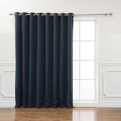 Lucca Solid Fire Retardant Blackout/Room Darkening Grommet Single Curtain Panel