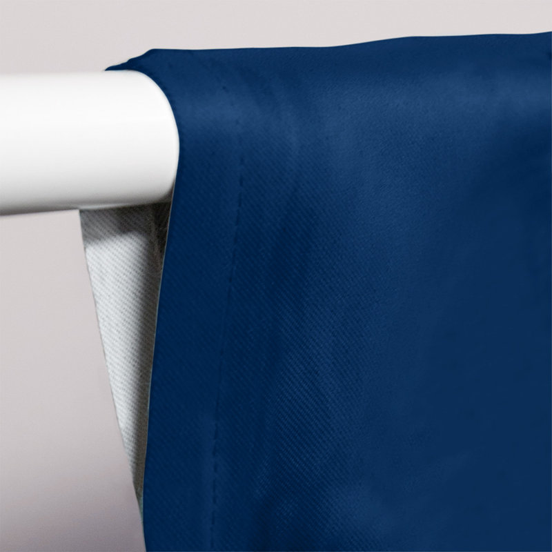 Room Darkening Curtain Single Panel, National Hockey Navy Blue/Silver/Navy Blue