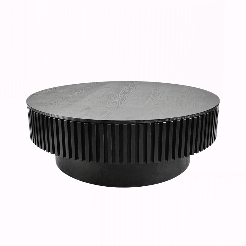 Table basse ronde avec rangement 39,37 po, Noir