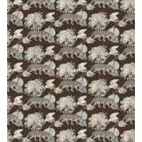 Leopard Walk Toile Metallic Wallpaper Roll