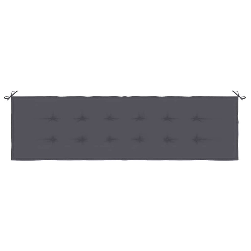 Garden Bench Cushion Anthracite Oxford Fabric 100 Percent Polyester Patio Bench Cushion, 19.7" H x 71" W x 1.2" D