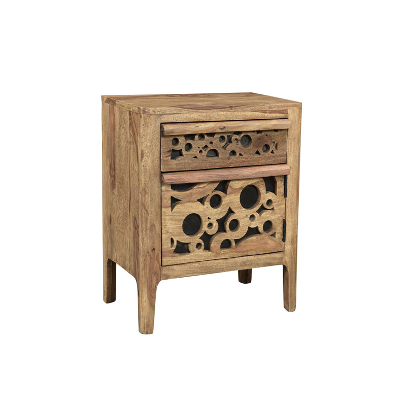 Touaourou 45cm W Solid Wood Bedside Table