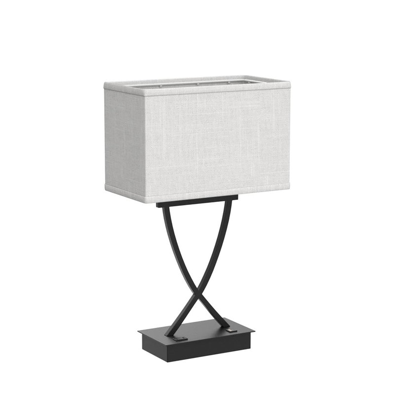 21.38" Flat Dimmable Touch Control Table Lamp , Black