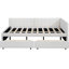 Lit de jour en lin beige avec 2 espaces de rangement, fabrication en bois robuste, compartiments sans sommier, revêtement, base solide, pour l'espace-1859015260