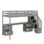 Structure de lit mezzanine simple avec bureau intégré et tiroirs doubles-603485058