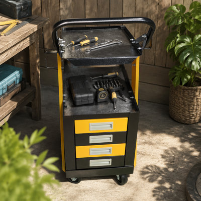 Multifunction welder trolley, MIG TIG ARC plasma cutter storage tank with 2 safety chains, portable 4drawer chest, weight 280 LBS