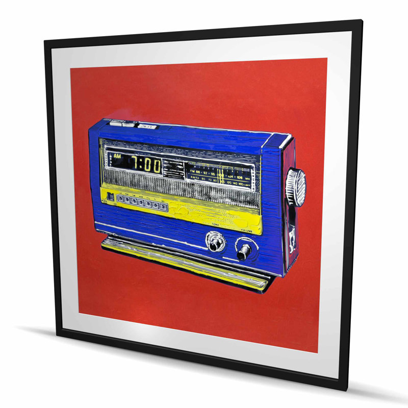 Rétro alarme radio - «Musical Man Cave», reproduction d'art encadrée