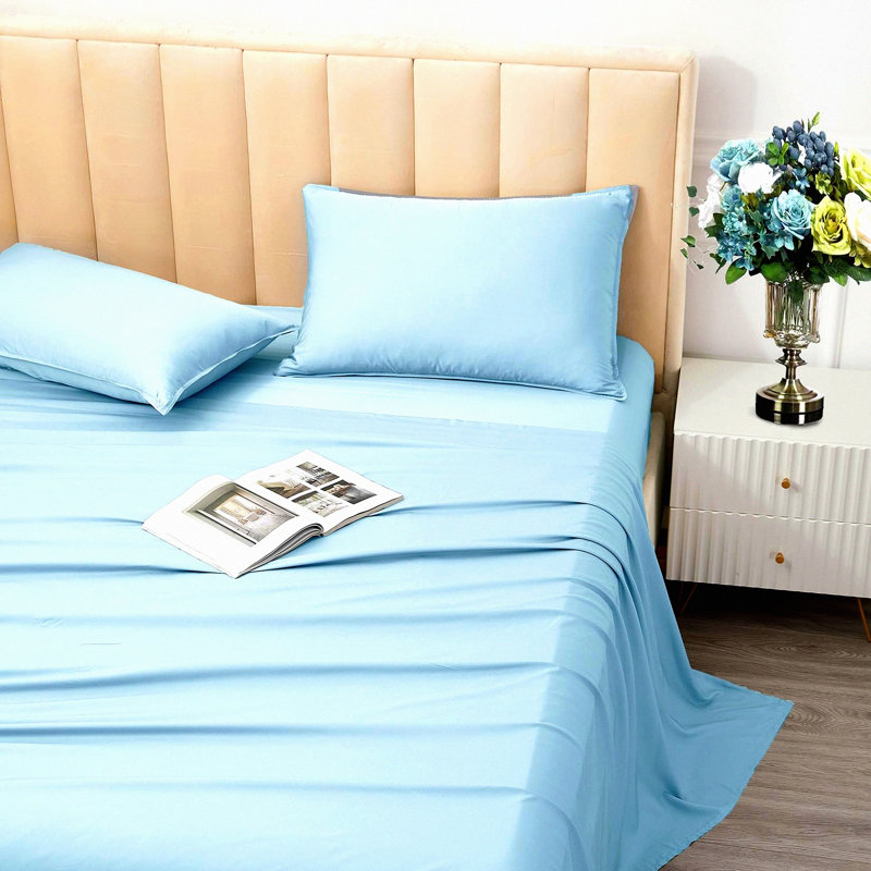 Bliss Cooling Sheet Set - Queen Size, Breathable & Silk-Like Soft Hotel Bedding with 16" Deep Pocket, Includes Pillowcases