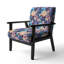Fauteuil de chalet rembourré Celestial Blue Pivoines Stellar Pure