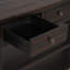 Console en bois de pin 48 po, table d'appoint moderne avec 3 tiroirs de rangement et 2 tablettes. Facile à assembler (noir vieilli)