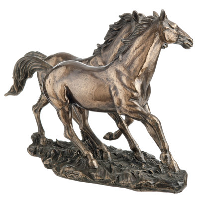 Résine poly 11,12 po L Sprinting Horses