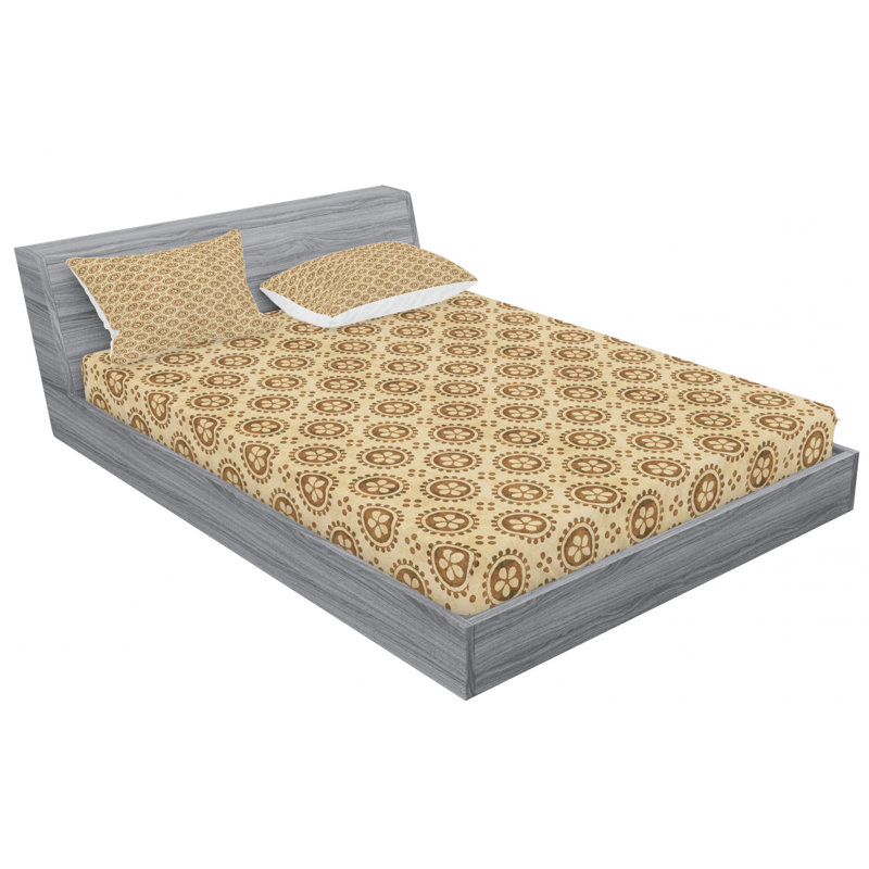 Microfiber Floral Sheet Set, Full Sheet Set with Fitted Sheet