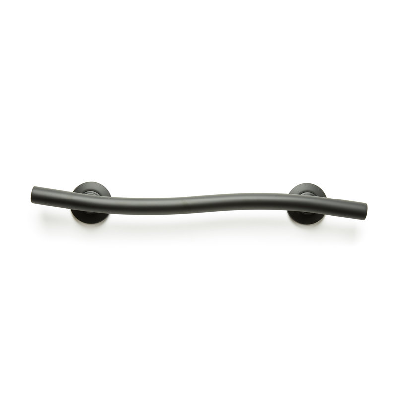 Lifestyle & Wellness Stainless Steel Wave Grab Bar, Matte Black, 8.69" H x 48" W