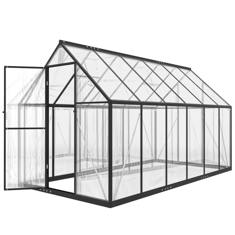 Serre de plain-pied, serre de style moderne, Noir