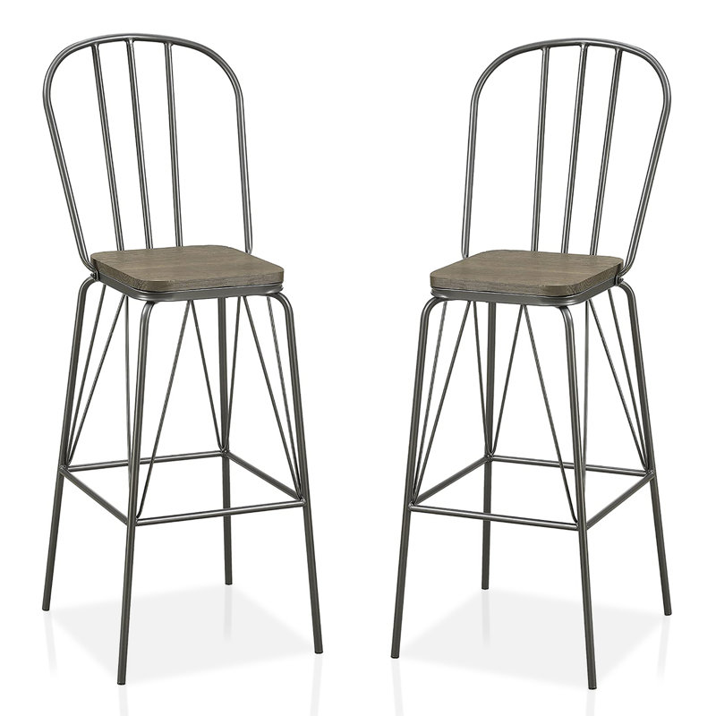 Tabouret de bar et de comptoir Hardnett, Gris, Tabouret de bar (siège d'une hauteur de 30 po)