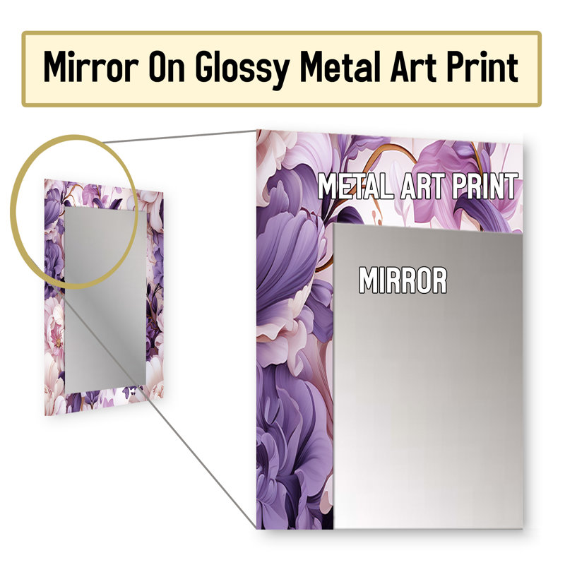 Motif victorien Judd Ethereal Rococo Flourish - miroir décoratif floral, 32 po x 24 po