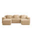 Canapé modulaire modulaire à 3 places en forme de U sans os, canapé modulaire Cloud avec assise profonde, canapé modulaire moderne à 3 places avec coussins décoratifs et 2 repose-pieds amovibles, tissu en velours côtelé-1681413370-1681413375