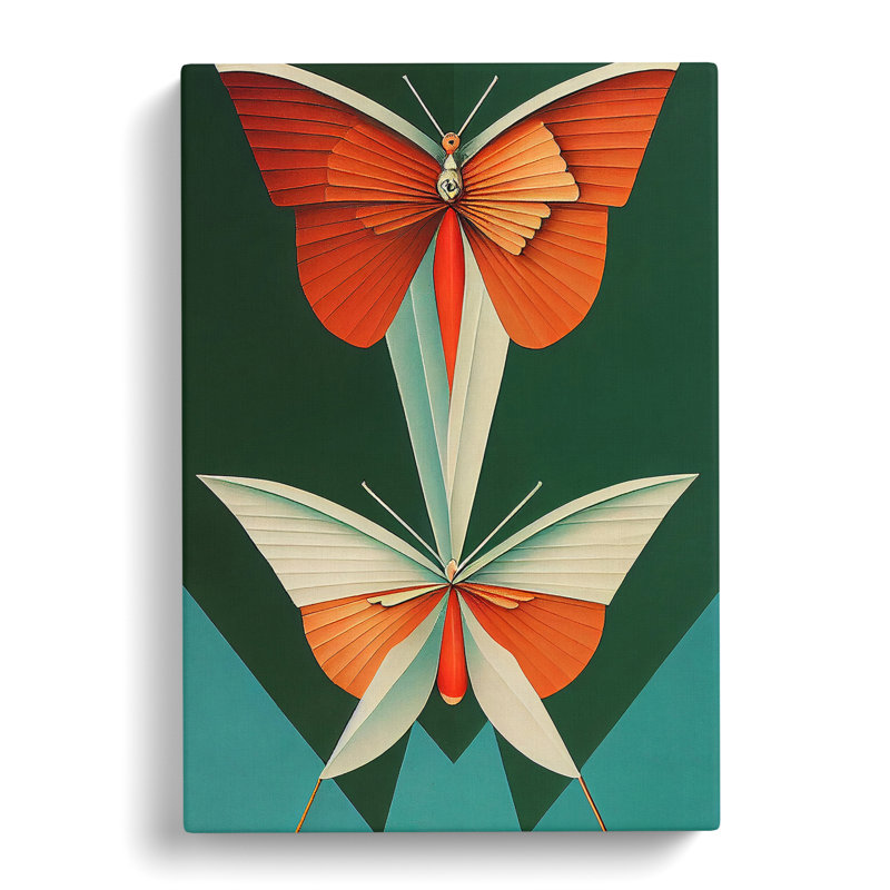 Butterflies In Abstract No.2 - Wrapped Canvas, 76cm H x 50cm W x 3cm D