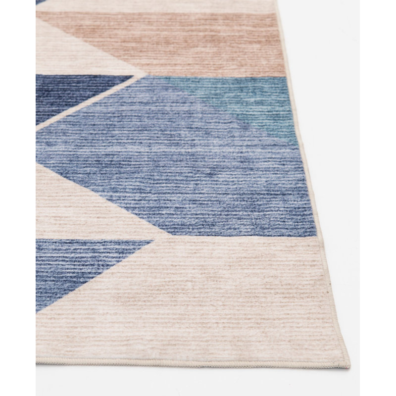 Sudheer Washable Geometric Indoor Rug, Rectangle 7'6" x 9'6"