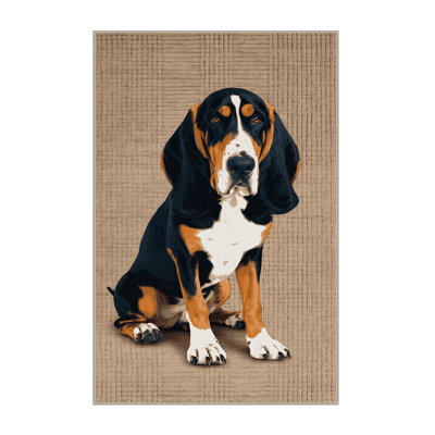 Washable Bluetick Coonhound Dogs Area Rug