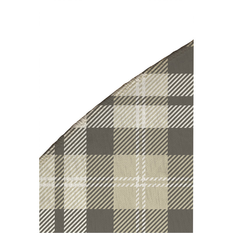 Tapis d'extérieur antidérapant Gen Plaid, Rond 5 pi