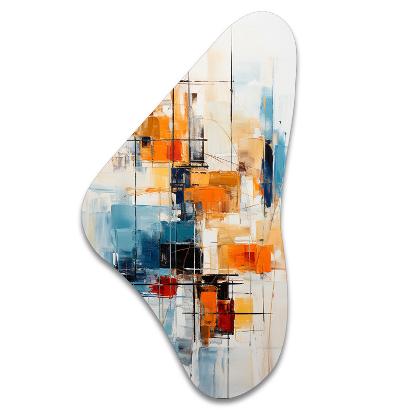 Landen - Décoration murale abstraite de forme irrégulière en métal Boomerang, H 39 po x l 21 po