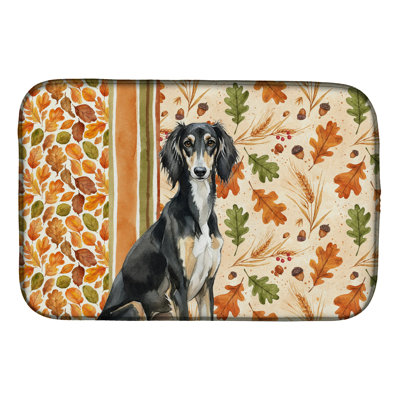 Tapis de séchage d'automne noir et brun clair Saluku Heirloom