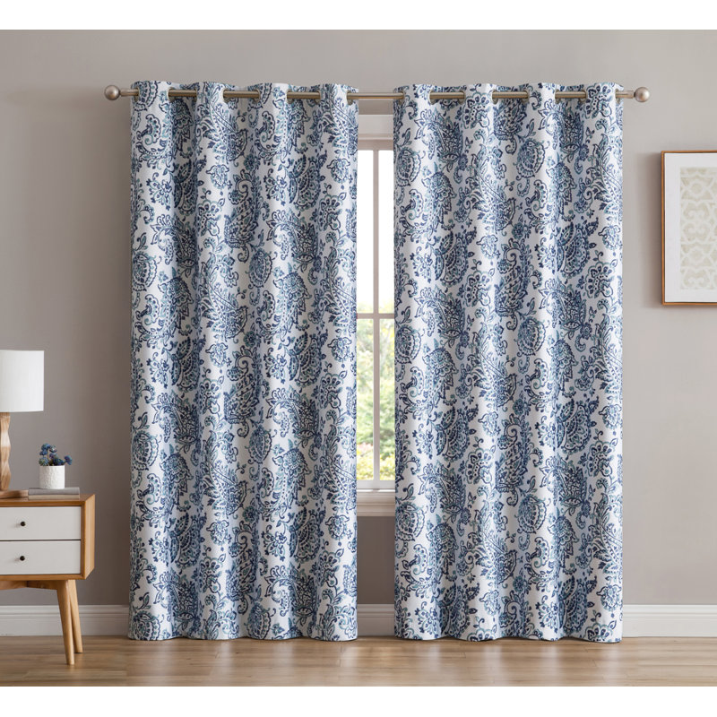 Lovelle Silk Curtain Pair, 52" W x 72" L, Gray/Yellow