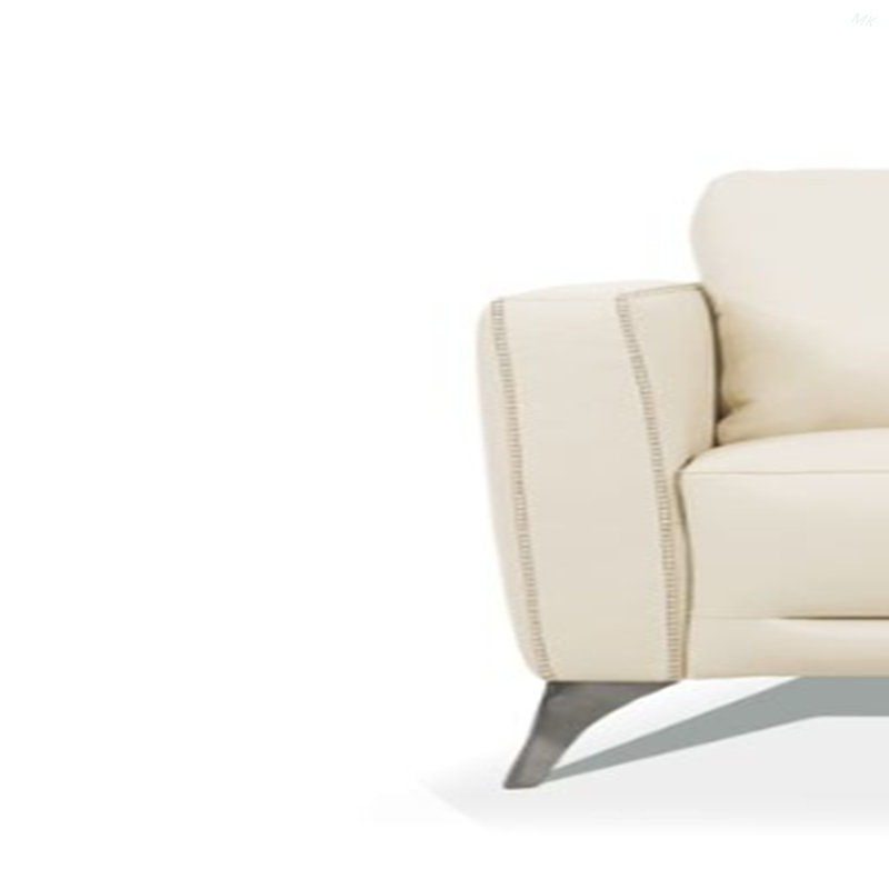 Fauteuil en cuir crème de Valence (assemblé), Crème