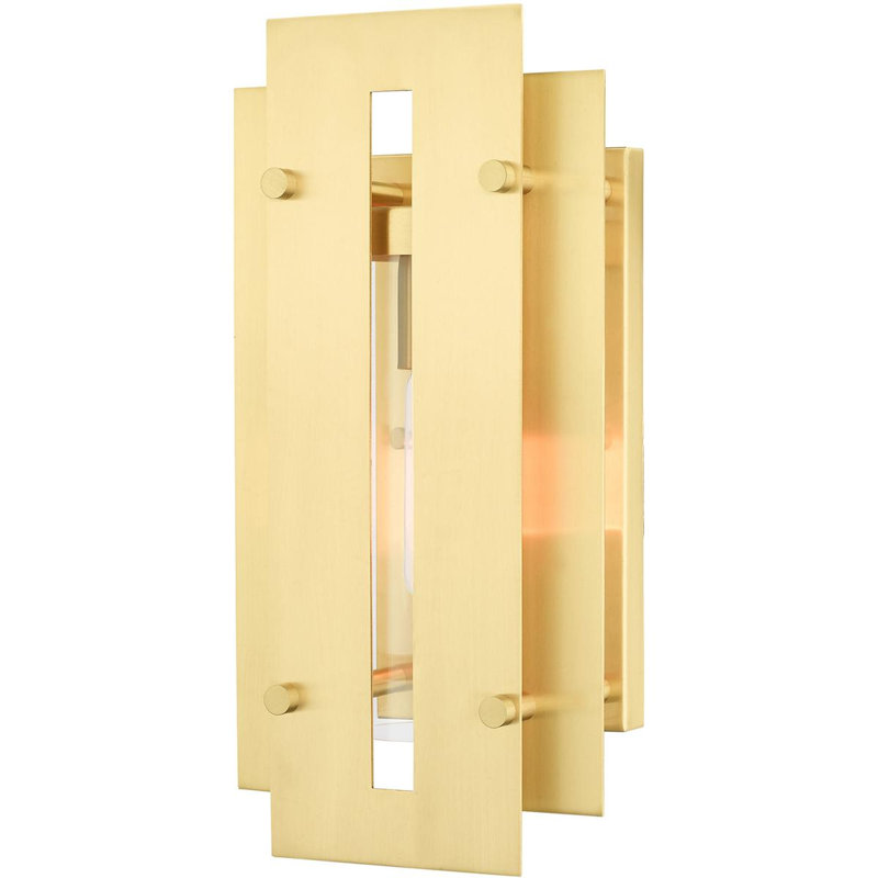 Plafonnier encastré d'extérieur Baynbridge, H 14 po x l 7 po x P 7 po, Laiton satiné