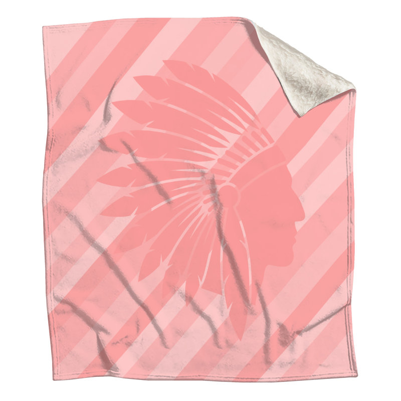 Couvertures de coiffe amérindiennes, L 50 po x H 60 po, Rose clair / rose moyen