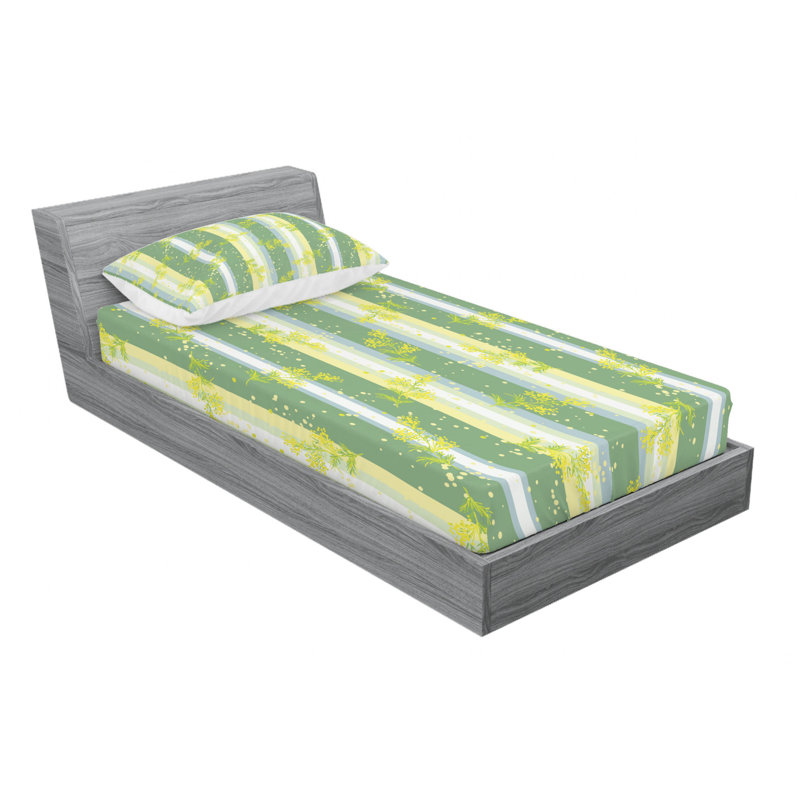 Microfiber Striped Sheet Set, Striped 2, Twin XL Sheet Set with Fitted Sheet