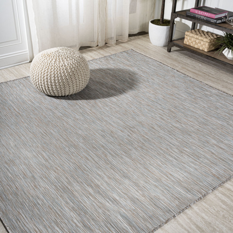 Ammons Modern Flatweave Solid Gray Indoor/Outdoor Rug