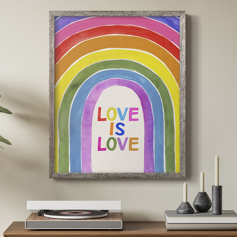 Love Loudly Collection B Framed Print - Solid Wood, 11" H x 9" W